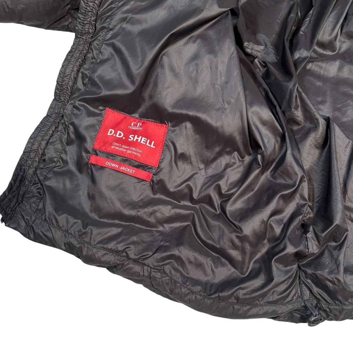 CP Company black DD shell down puffer jacket (XS)