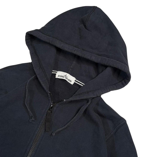 Stone island navy zip up hoodie (M)