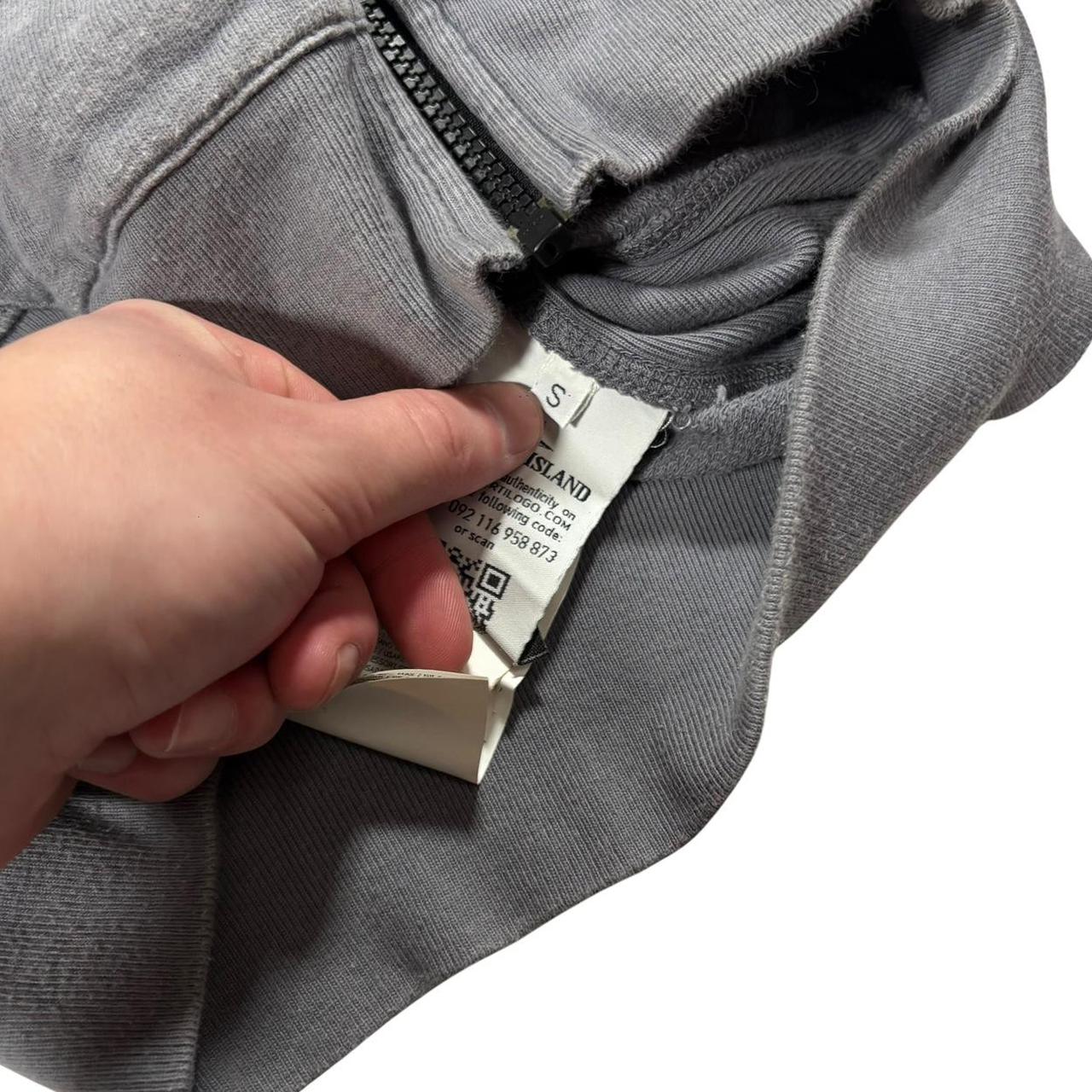 Stone island grey zip up hoodie (S)