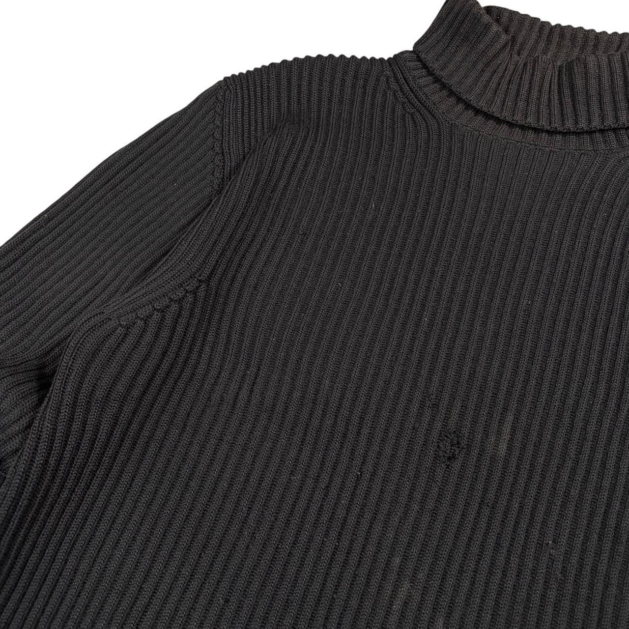 Stone island navy AW 2002 heavyweight wool mock neck sweatshirt (XL)