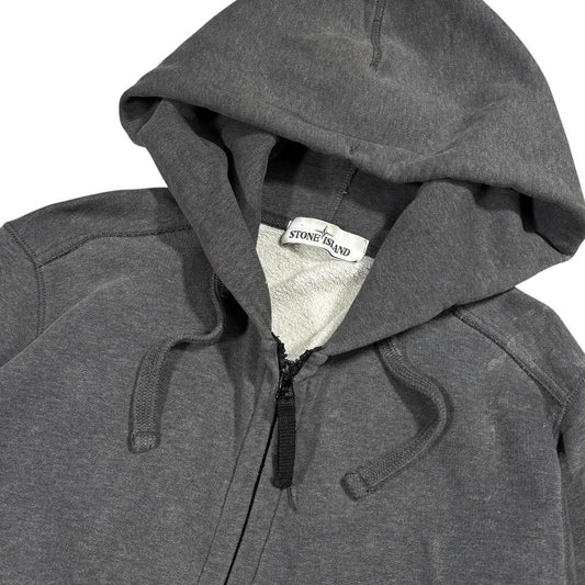 Stone island dark grey zip up hoodie (M)
