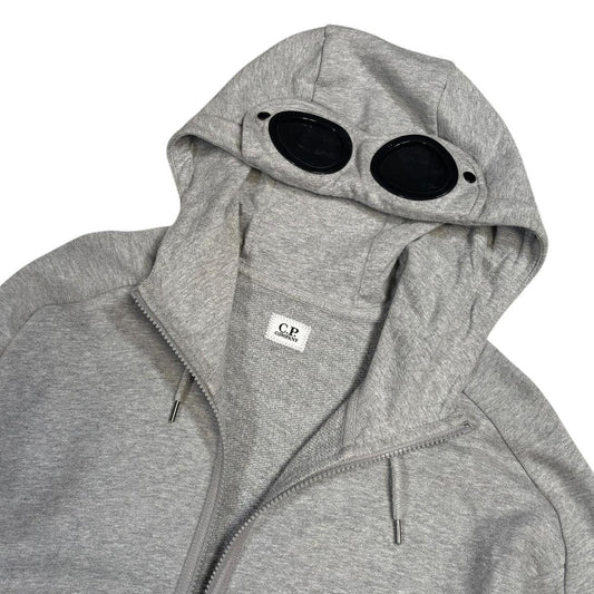CP Company grey zip up goggle hoodie (S)