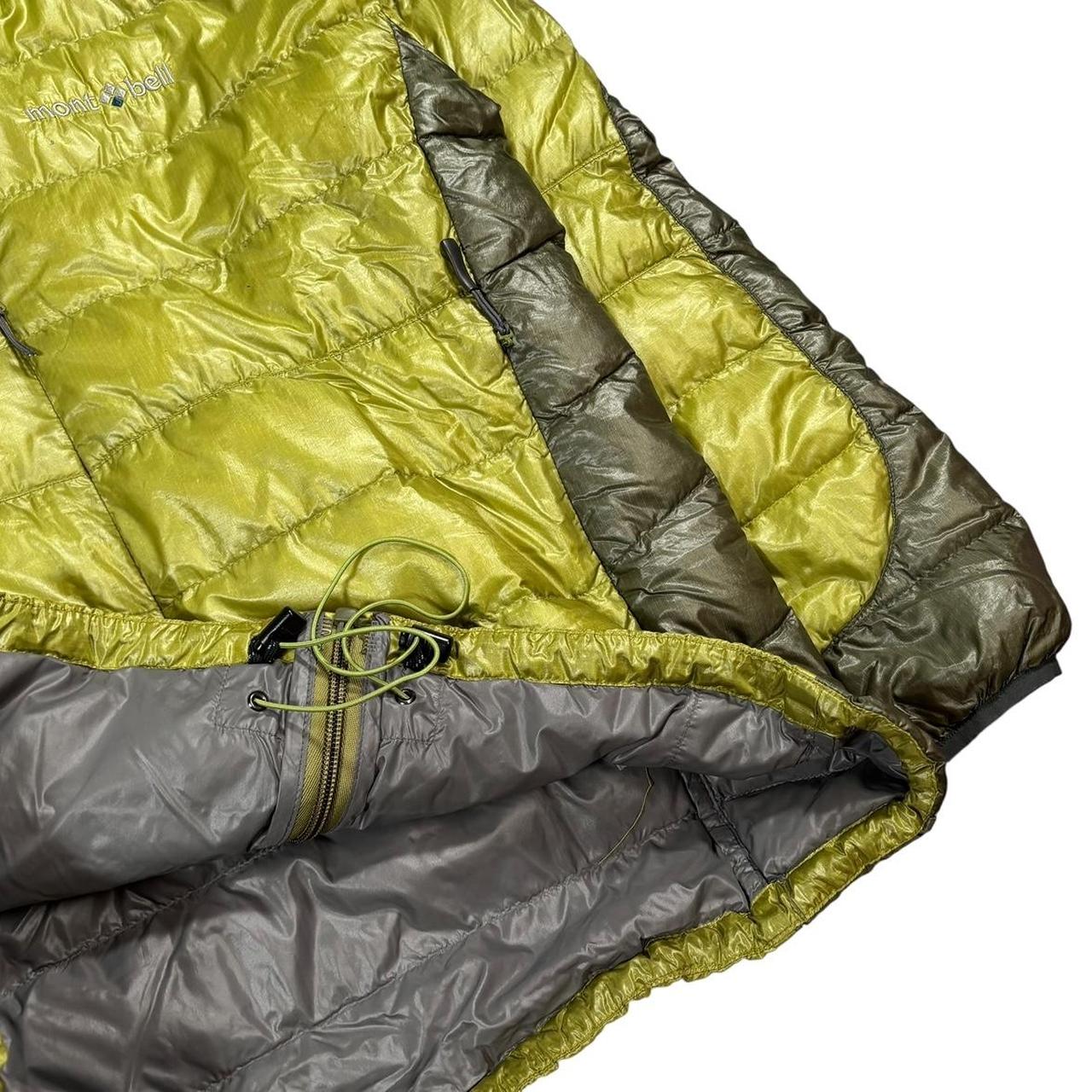 Montbell two tone green down puffer jacket (M)