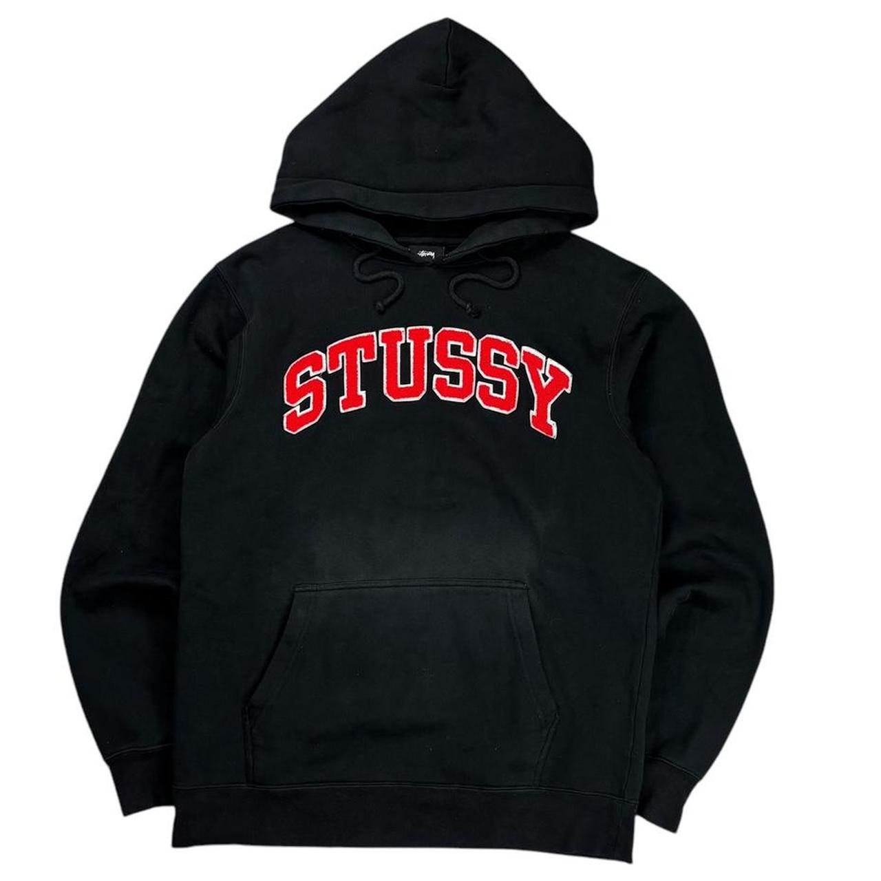 Stussy arc logo spellout pullover hoodie (M)