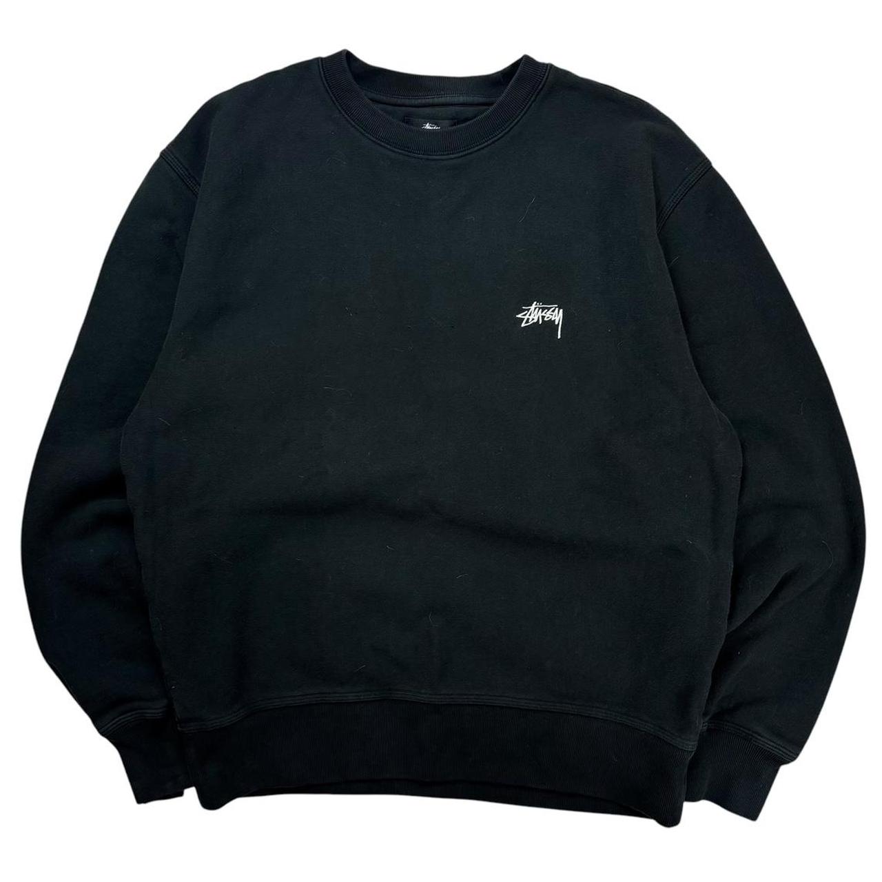 Stussy embroidered logo thick pullover sweatshirt (S)