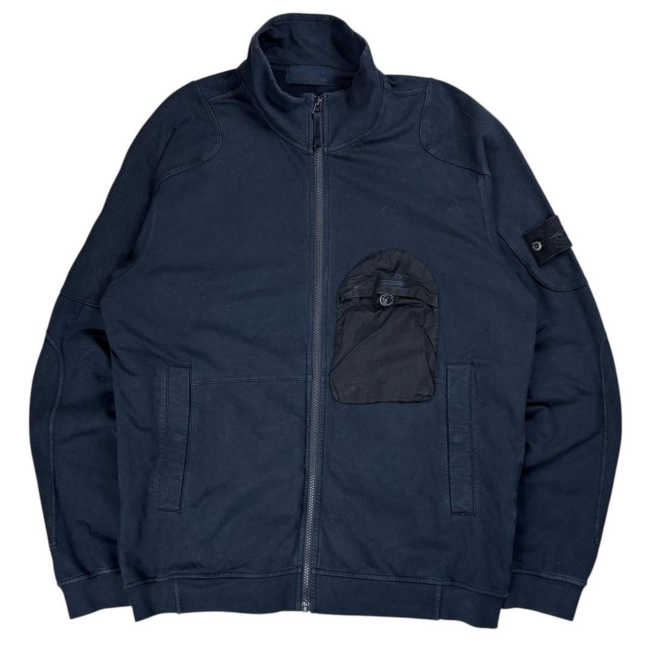 Stone island navy ghost piece utility zip up sweatshirt (XL)