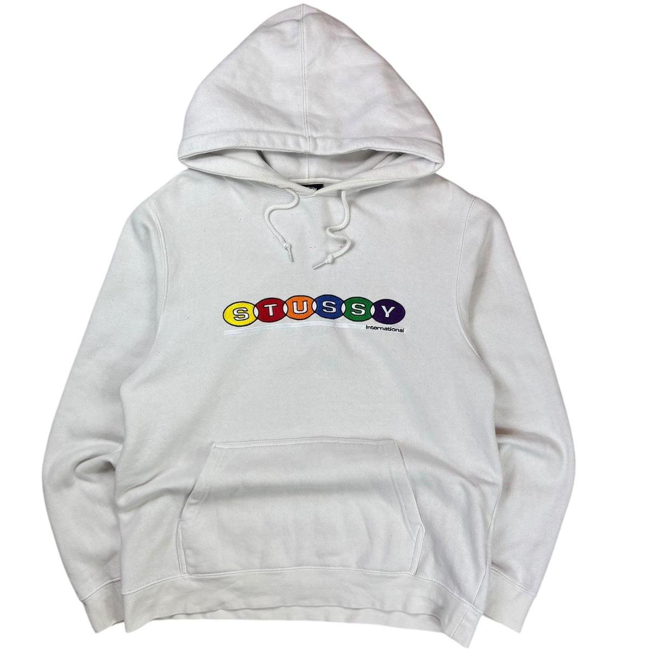 Stussy embroidered 8 ball spellout pullover hoodie (M)