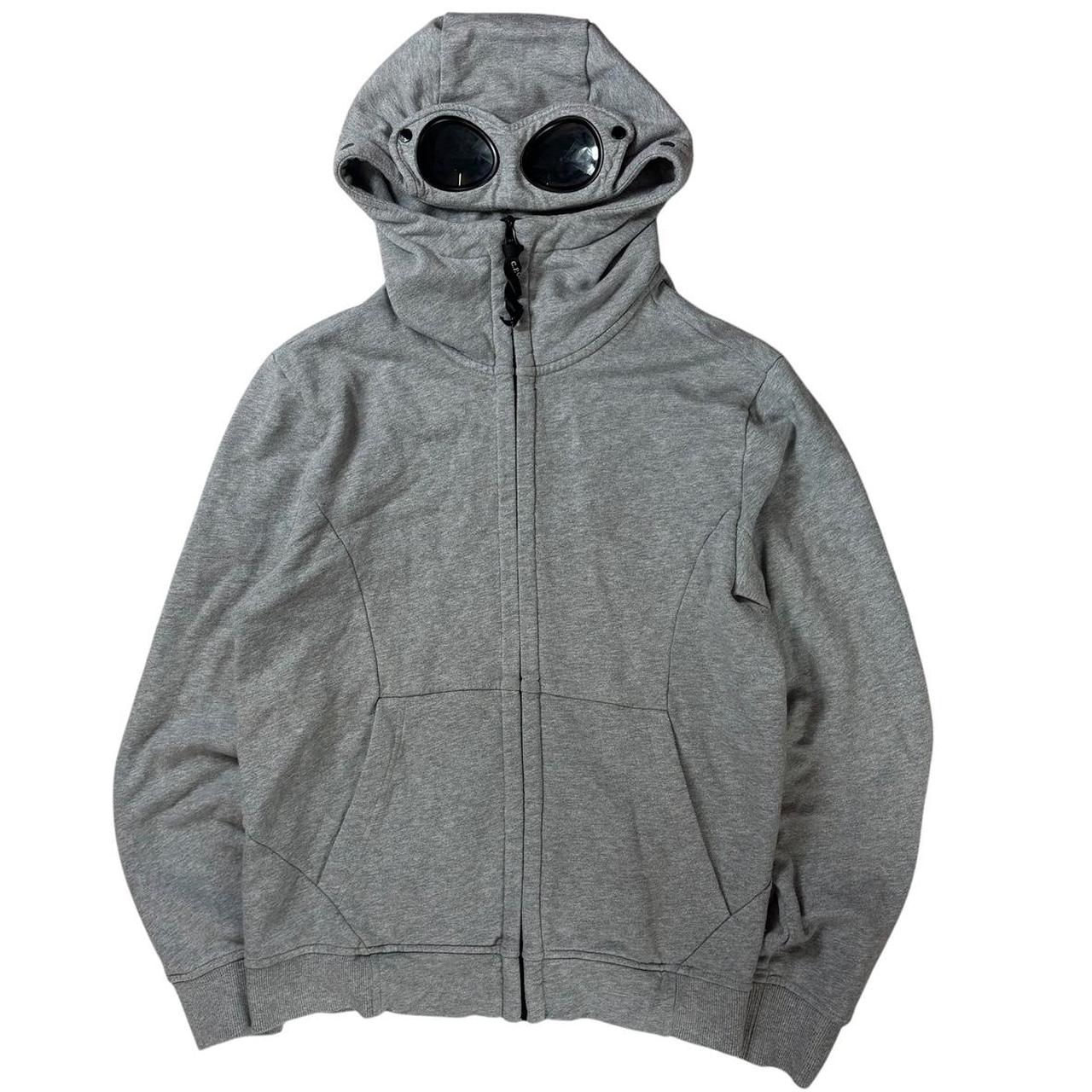 CP company grey zip up goggle hoodie (M)