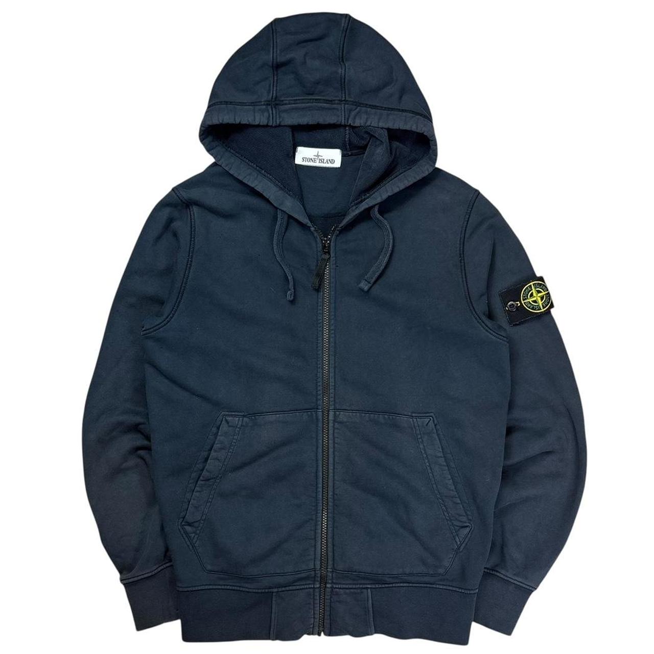 Stone island navy zip up hoodie (S)
