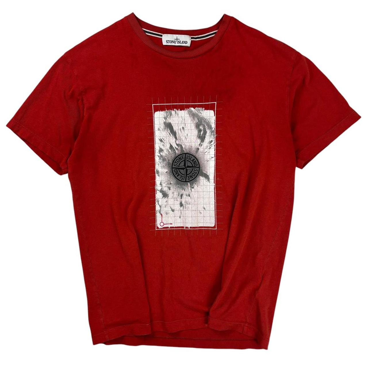 Stone island red graphic T shirt (L)