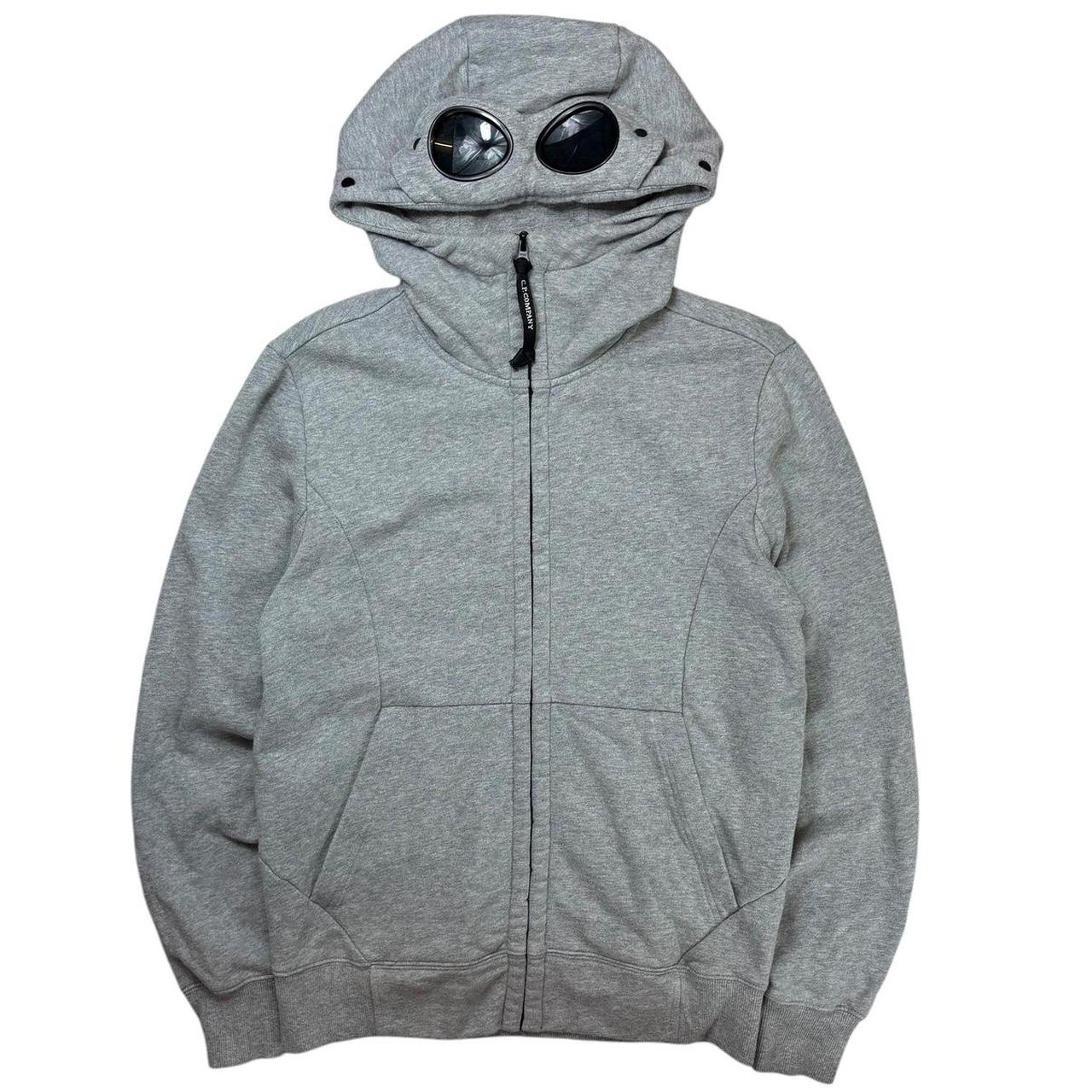 CP company grey zip up goggle hoodie (M)