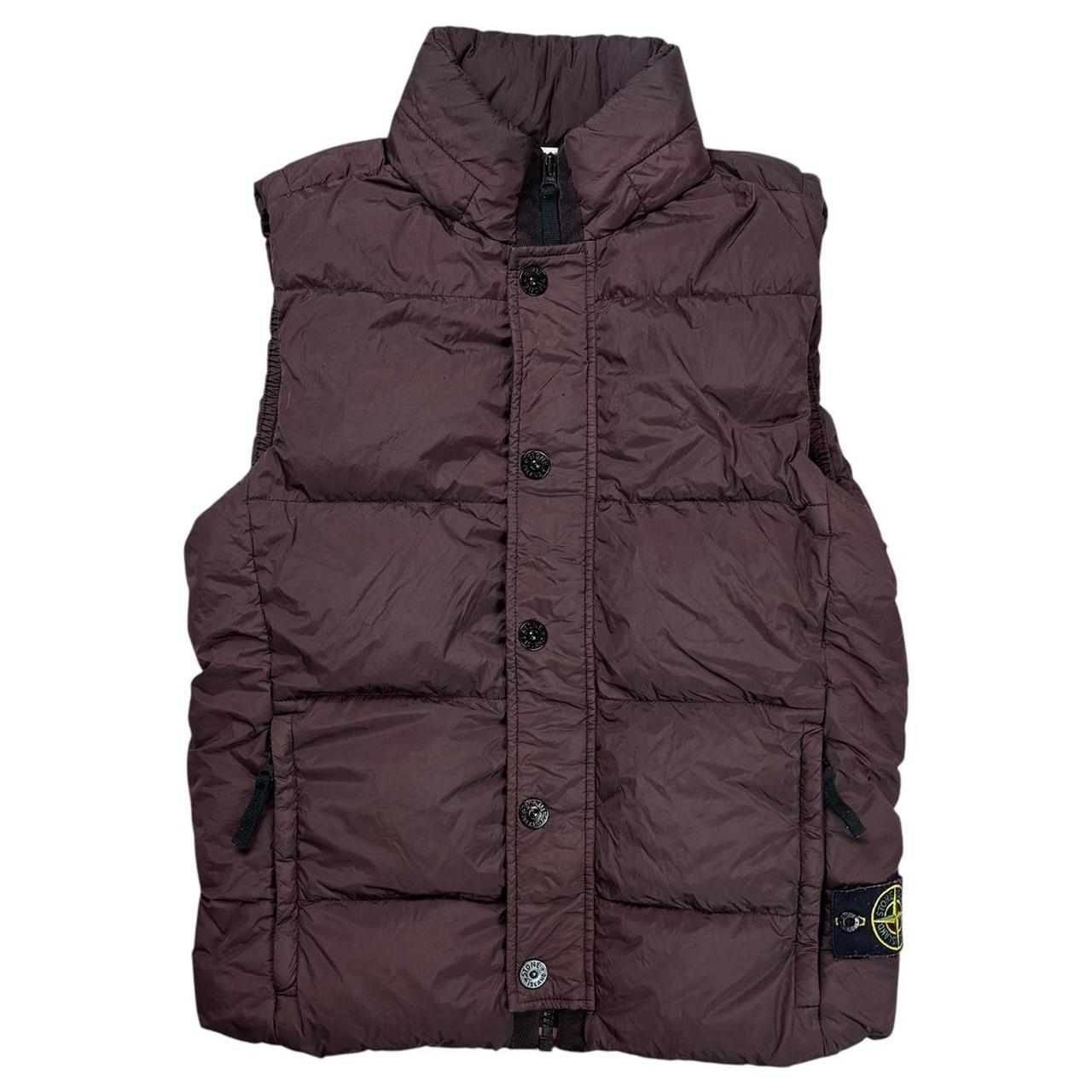 Stone island garment dyed crinkle reps down puffer gilet (M)