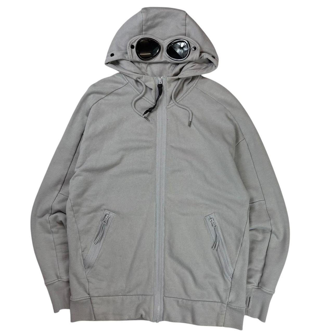 CP company grey zip up goggle hoodie (L)