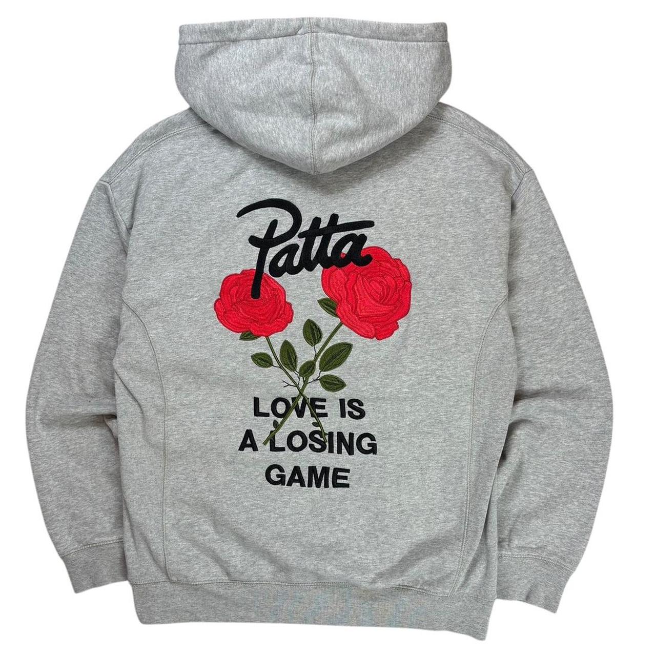Patta grey embroidered graphic pullover hoodie (M)