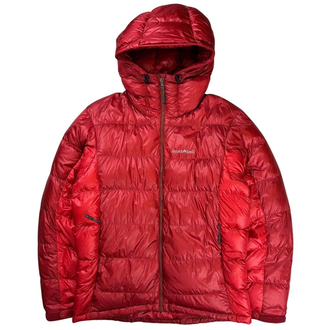 Montbell two tone red down puffer jacket (S)