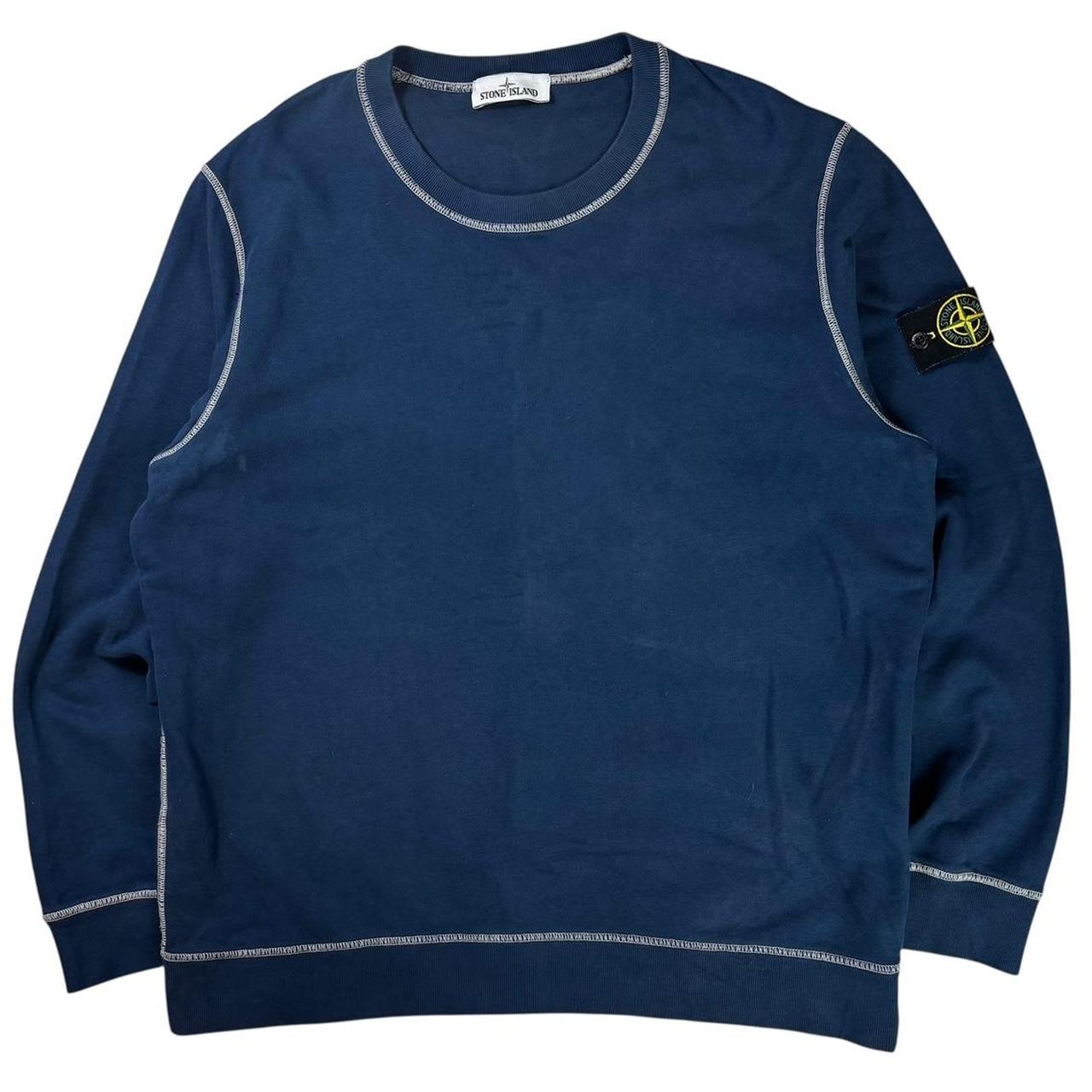 Stone island navy pullover sweatshirt (XXL)