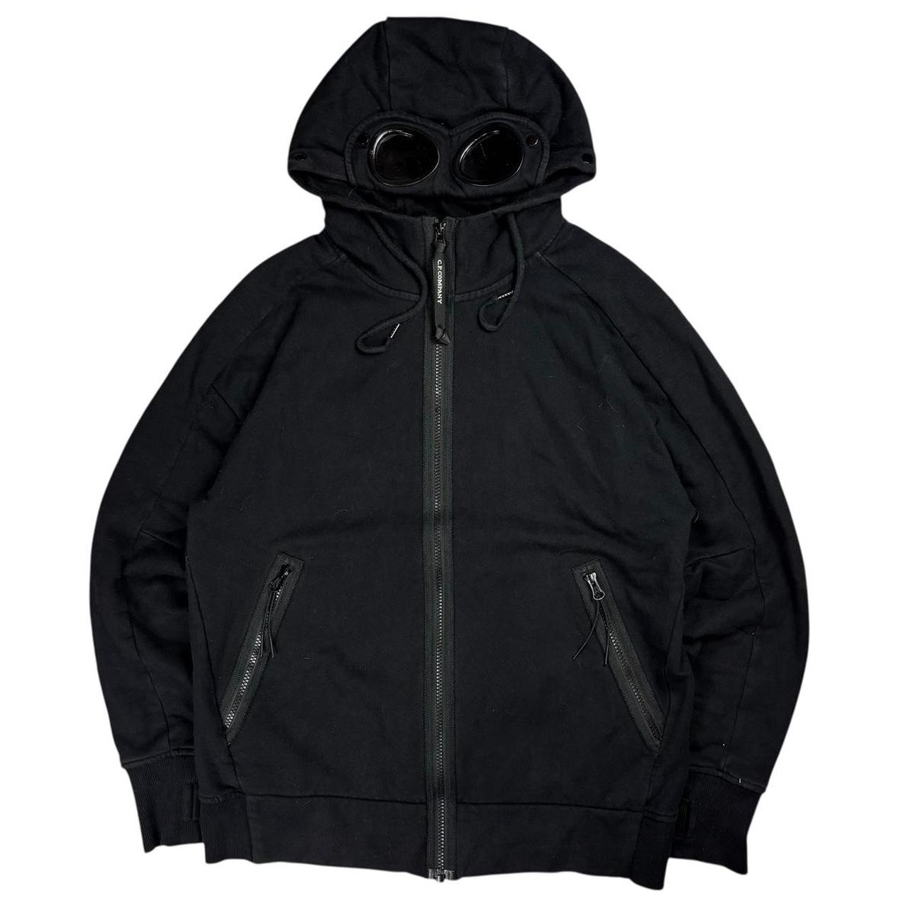 CP company black zip up goggle hoodie (M)