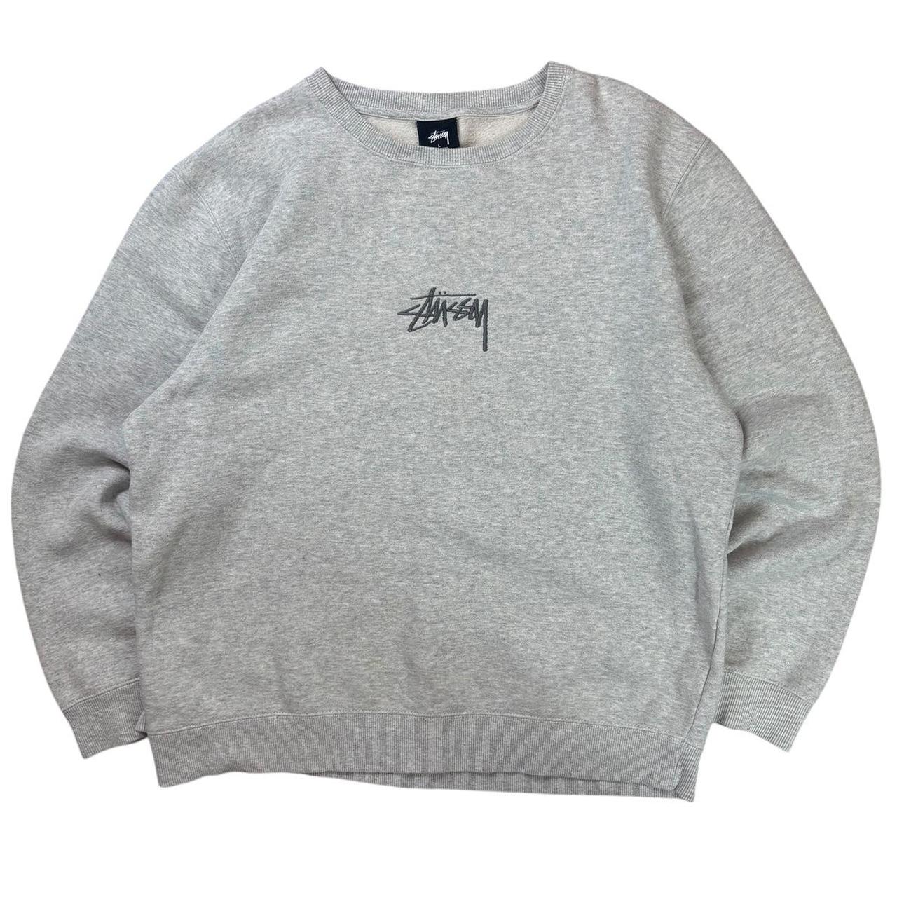 Stussy embroidered spellout pullover sweatshirt (L)