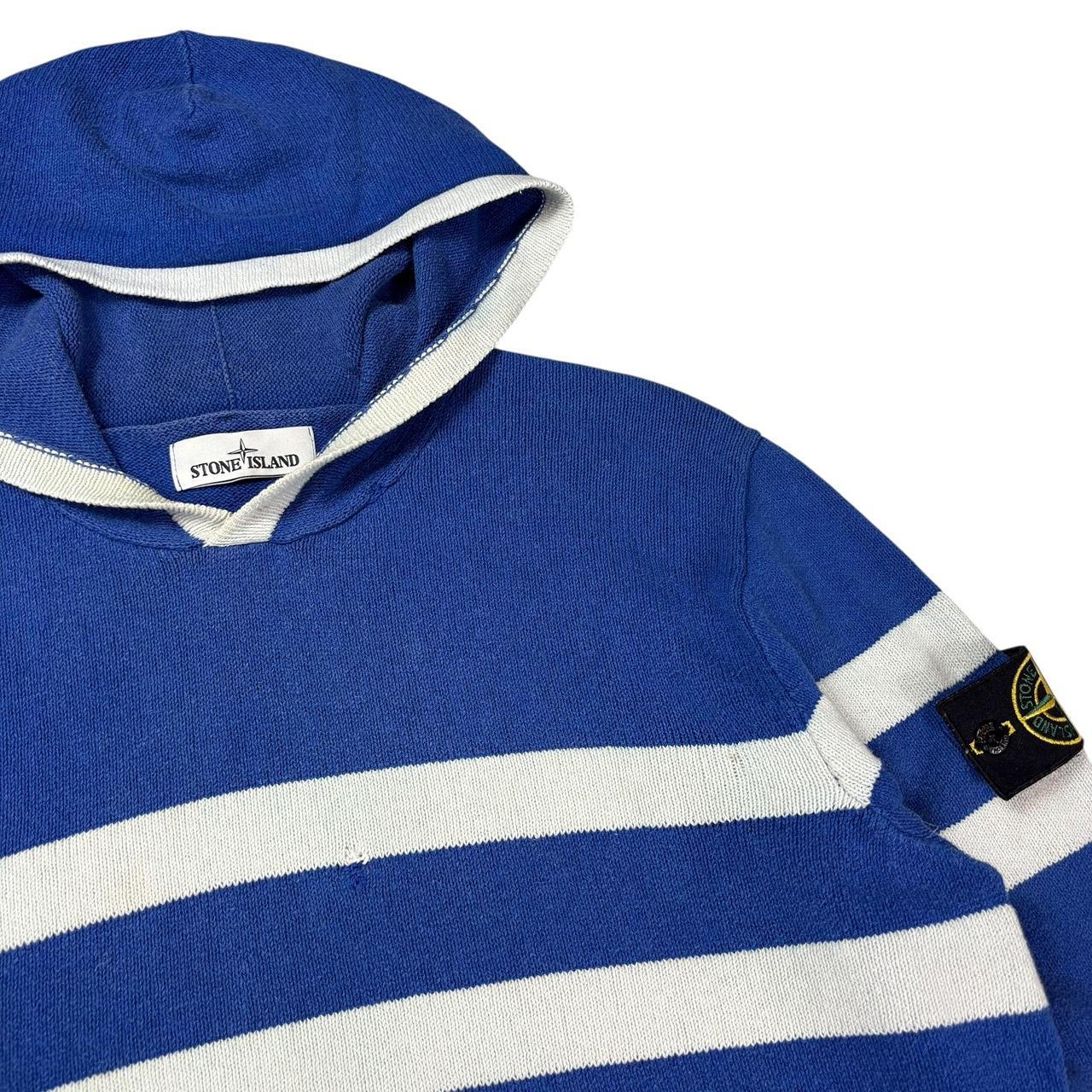 Stone island striped knit pullover hoodie (XL)