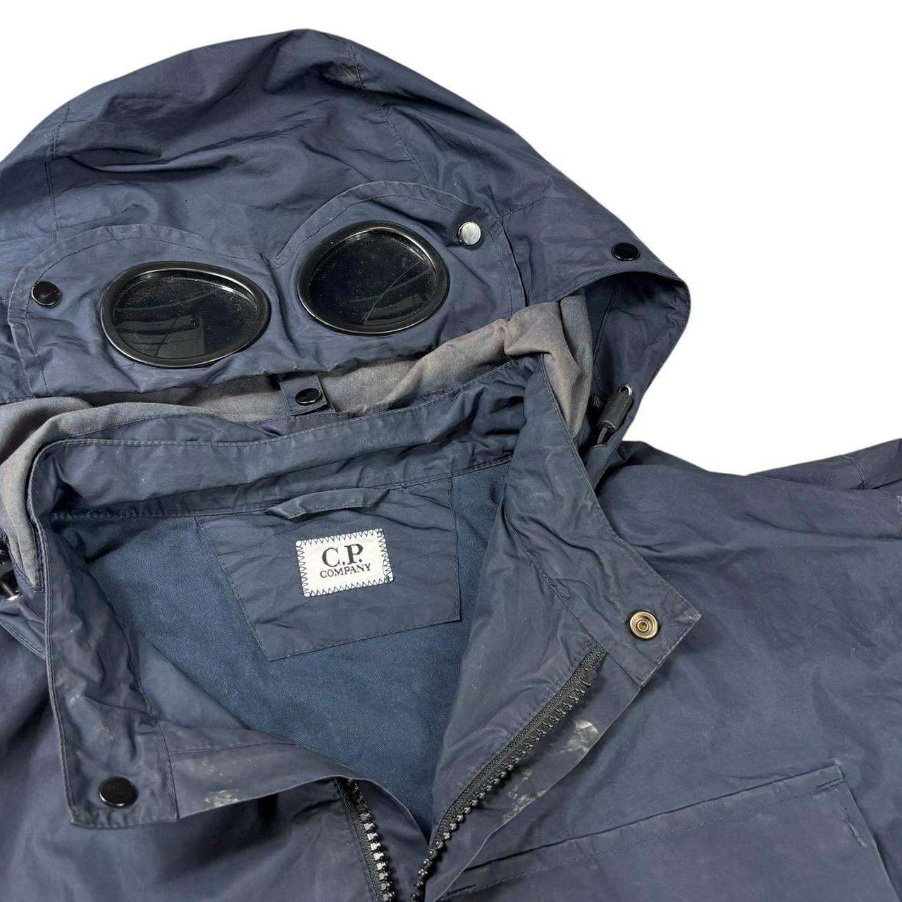 CP company navy Micro M nylon goggle jacket (L)