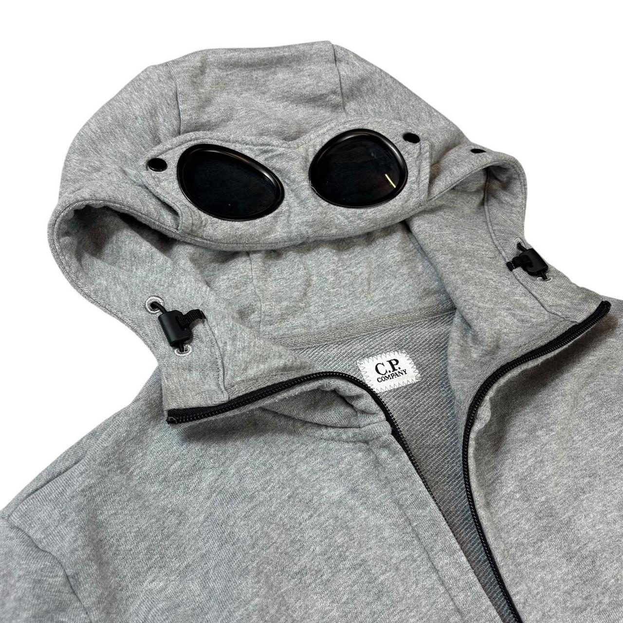CP company grey zip up goggle hoodie (M)