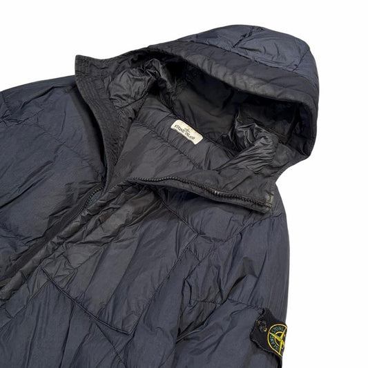 Stone island navy garment dyed crinkle reps NY down puffer jacket (S)