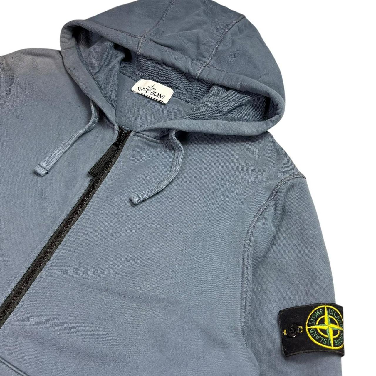 Stone island blue zip up hoodie (L)