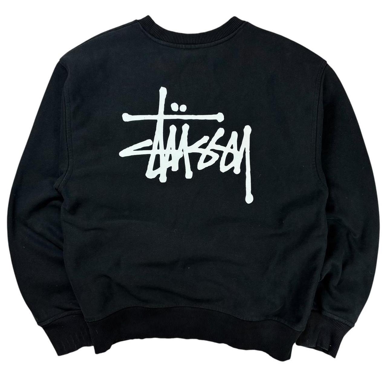 Stussy black thick spellout pullover sweatshirt (M)
