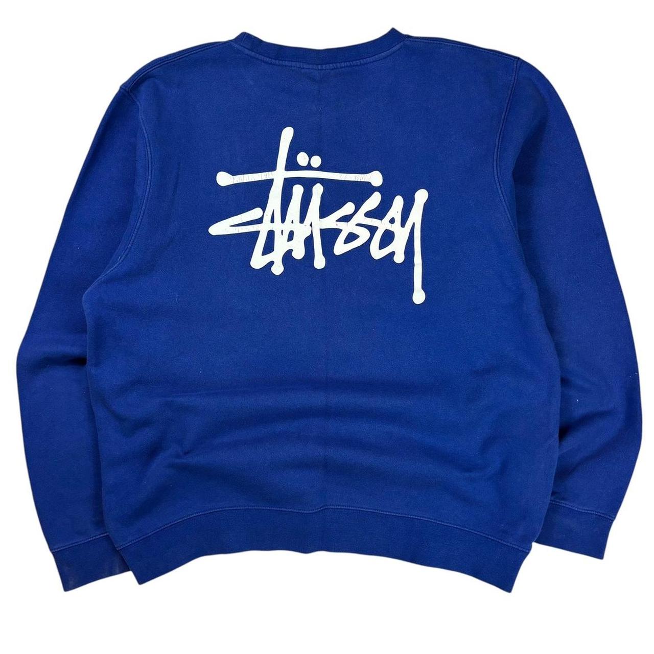 Stussy blue spellout sweatshirt (XL)