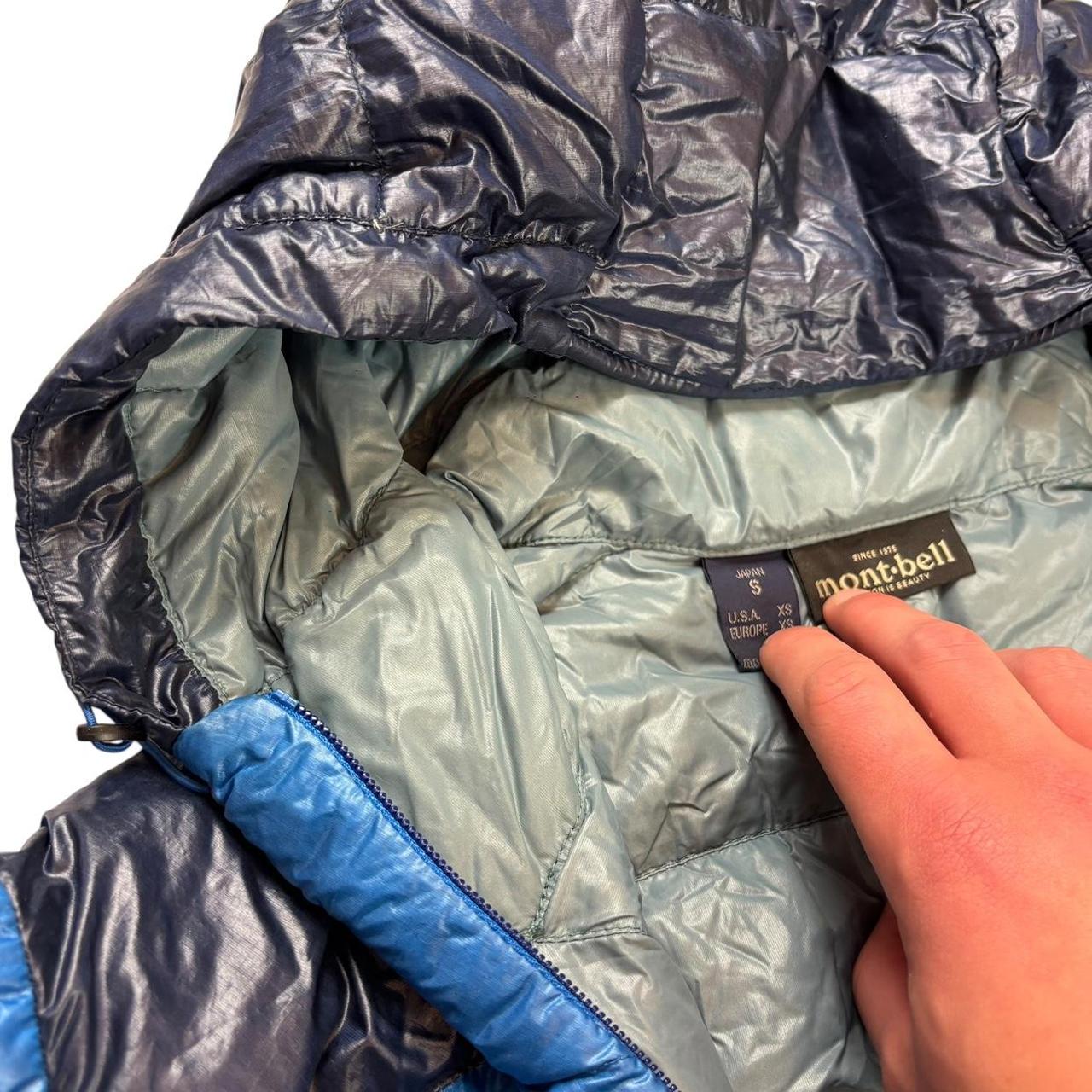 Montbell two tone blue down puffer jacket (S)