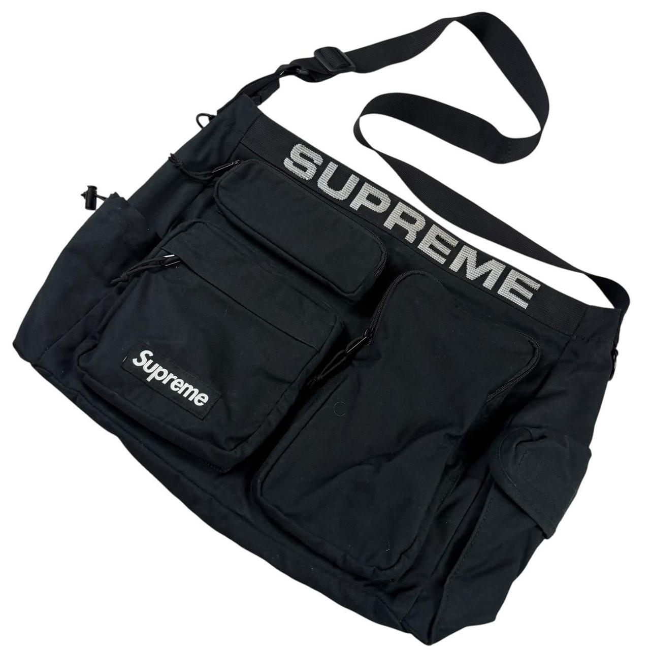 Supreme black field messenger crossbody side bag