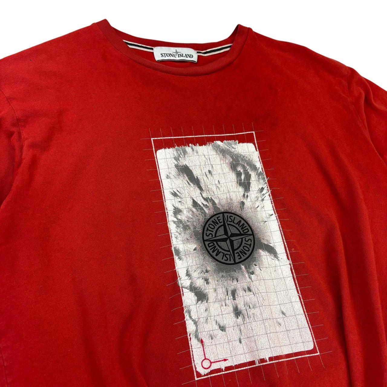 Stone island red graphic T shirt (L)
