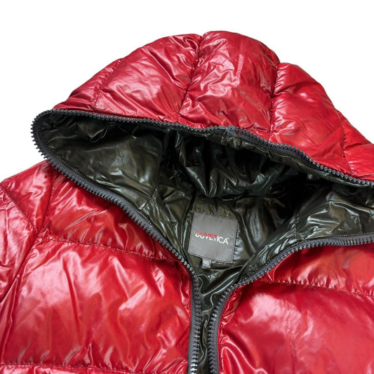 Duvetica red full zip down puffer jacket (S)
