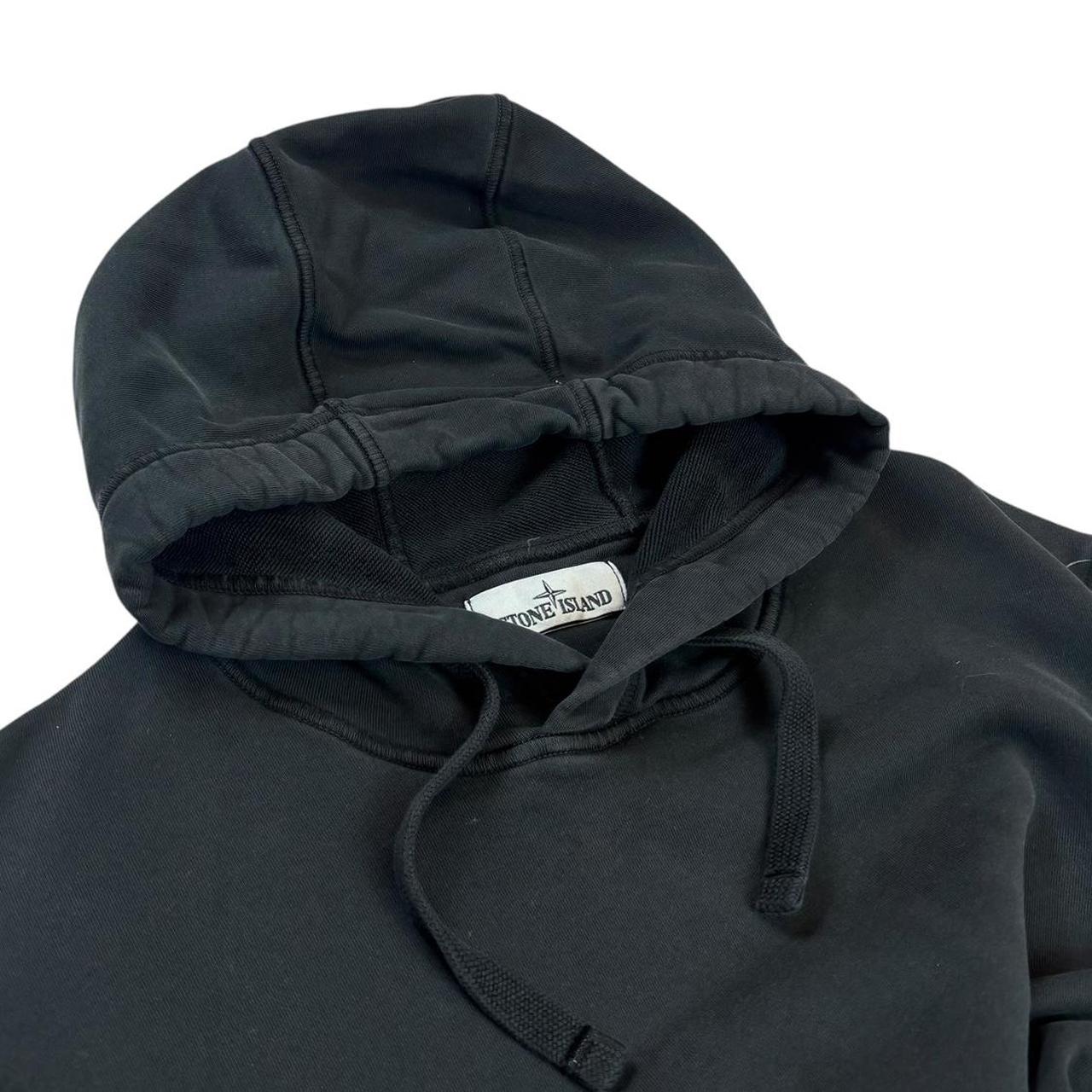 Stone island black thick pullover hoodie (L)