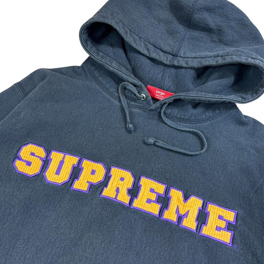Supreme corduroy collegiate pullover hoodie (L)