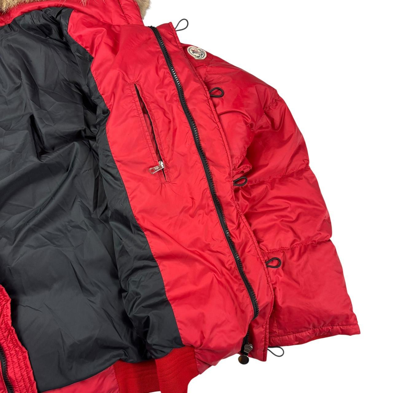 Moncler bulgarie fur hood down puffer jacket (L)