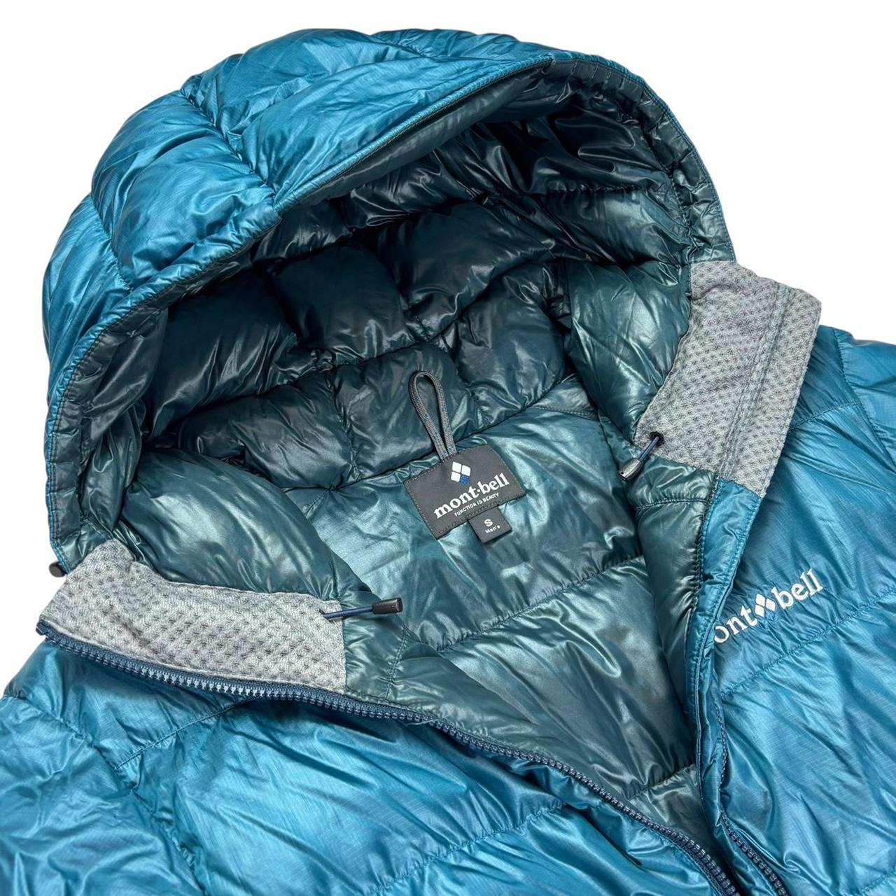 Montbell two tone blue down puffer jacket (S)