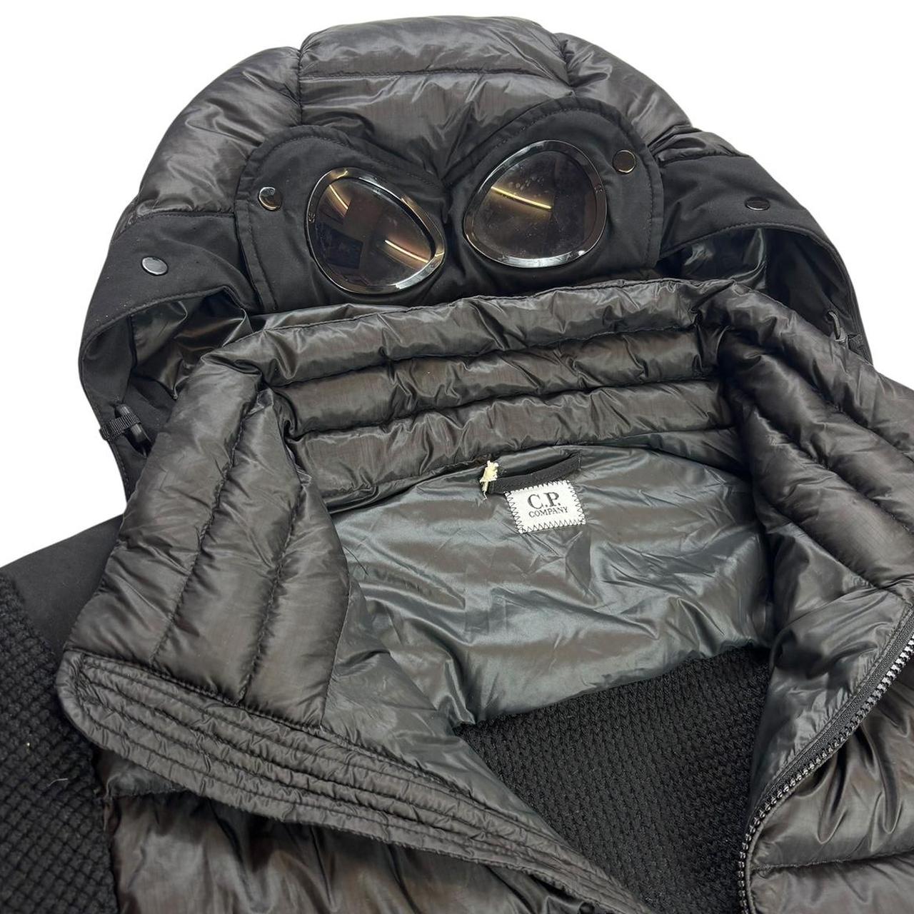 CP company black DD shell hybrid down puffer goggle jacket (M)