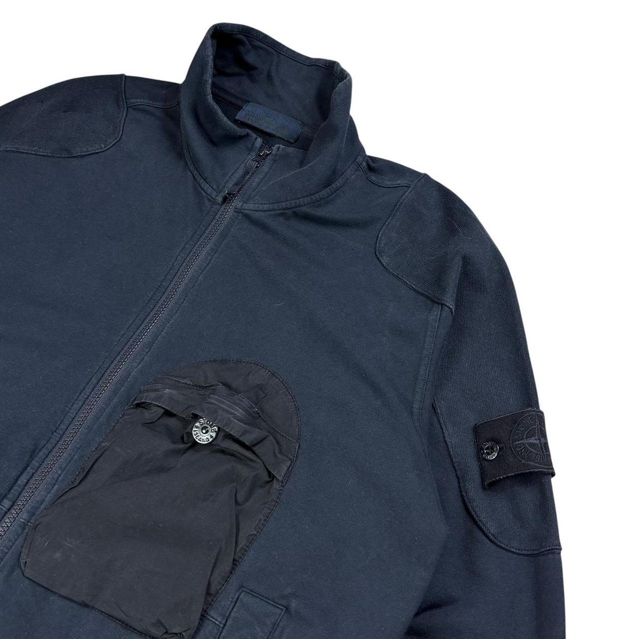 Stone island navy ghost piece utility zip up sweatshirt (XL)