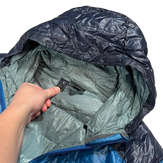 Montbell two tone blue down puffer jacket (M)
