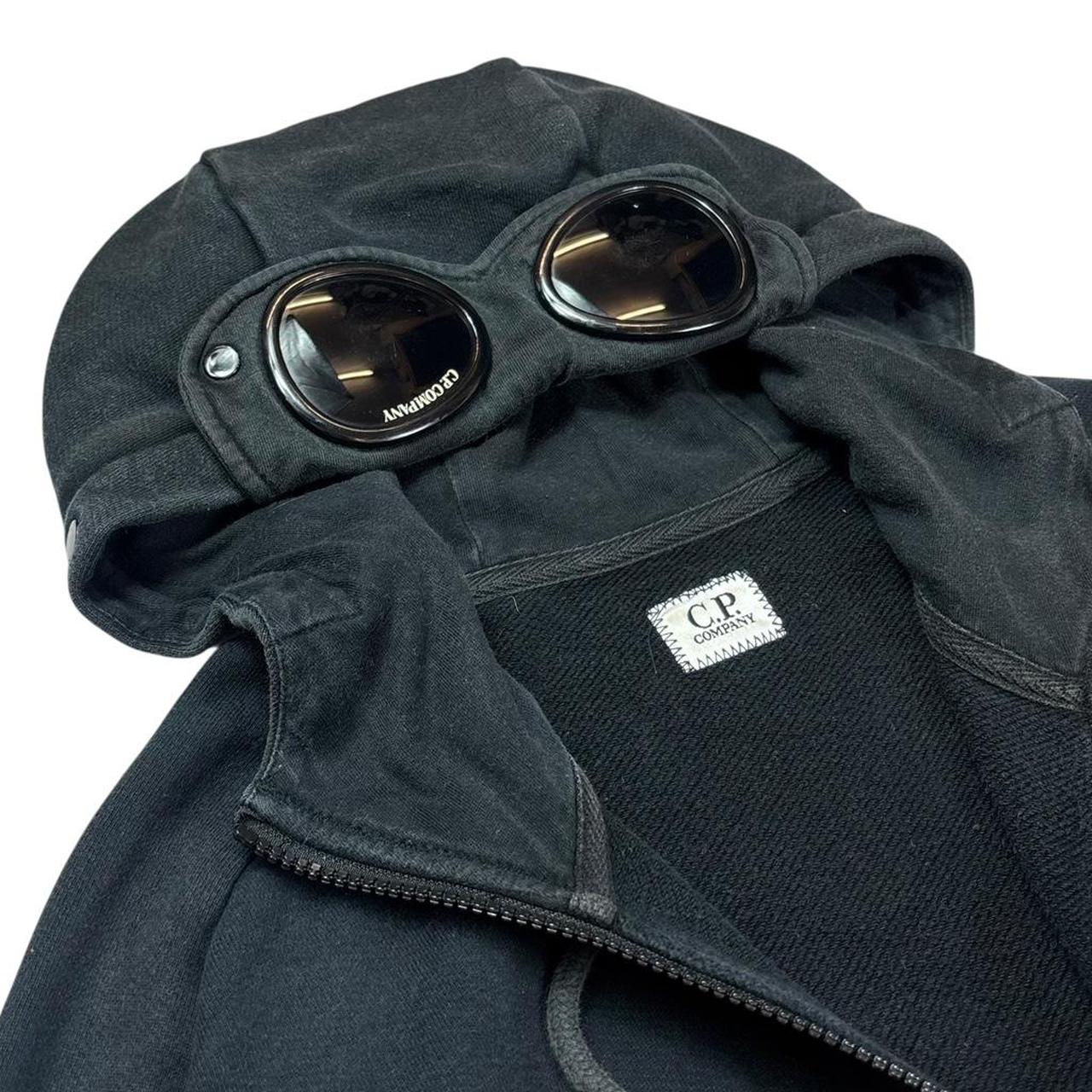 CP company black zip up goggle hoodie (M)