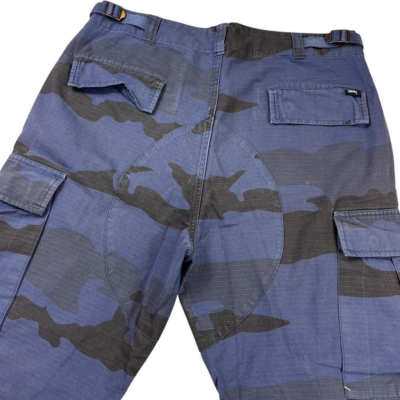 Stussy blue camo cargo trousers (W28")