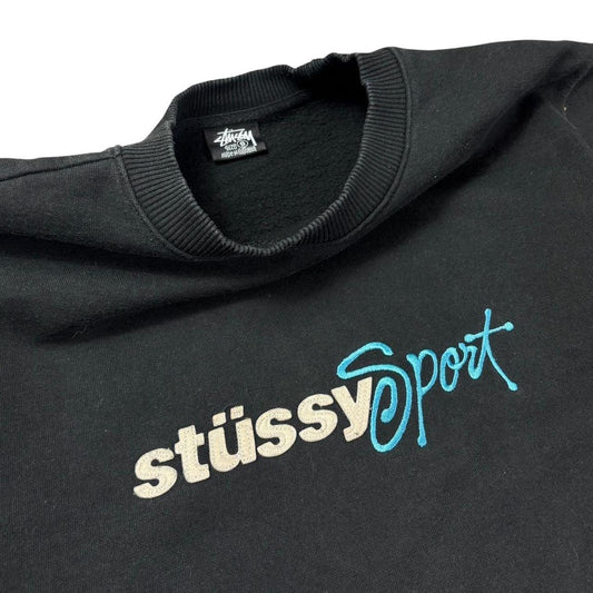 Stussy sport black pullover sweatshirt (S)