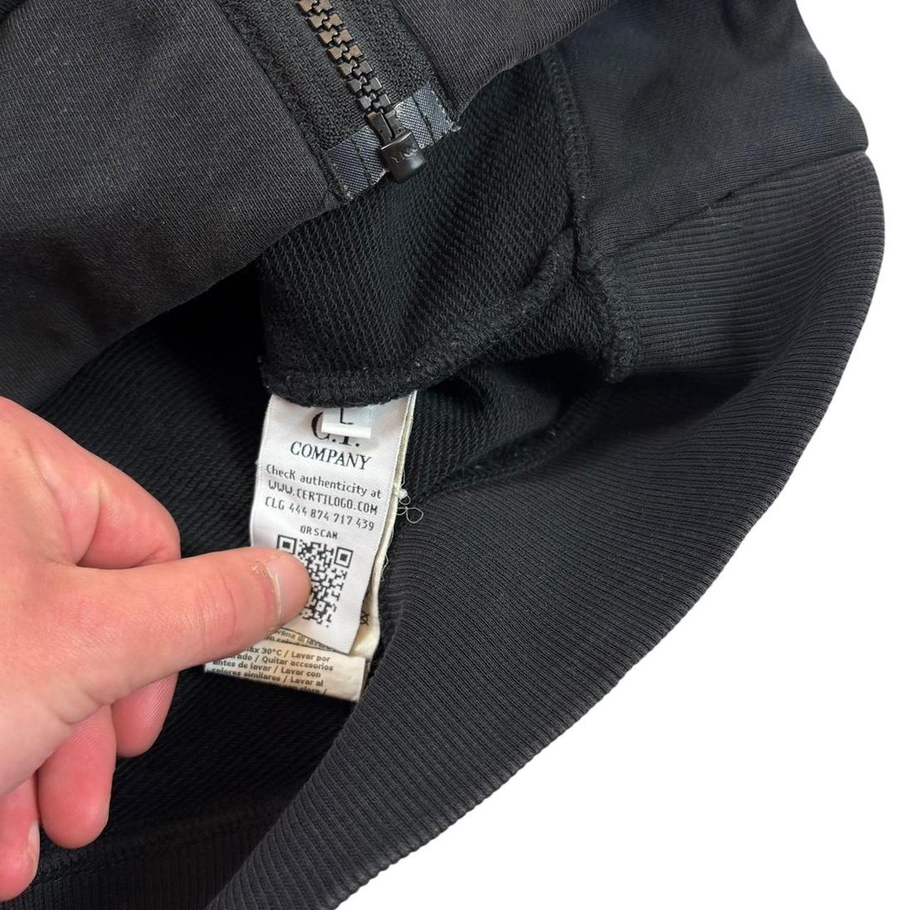 CP company black zip up goggle hoodie (L)