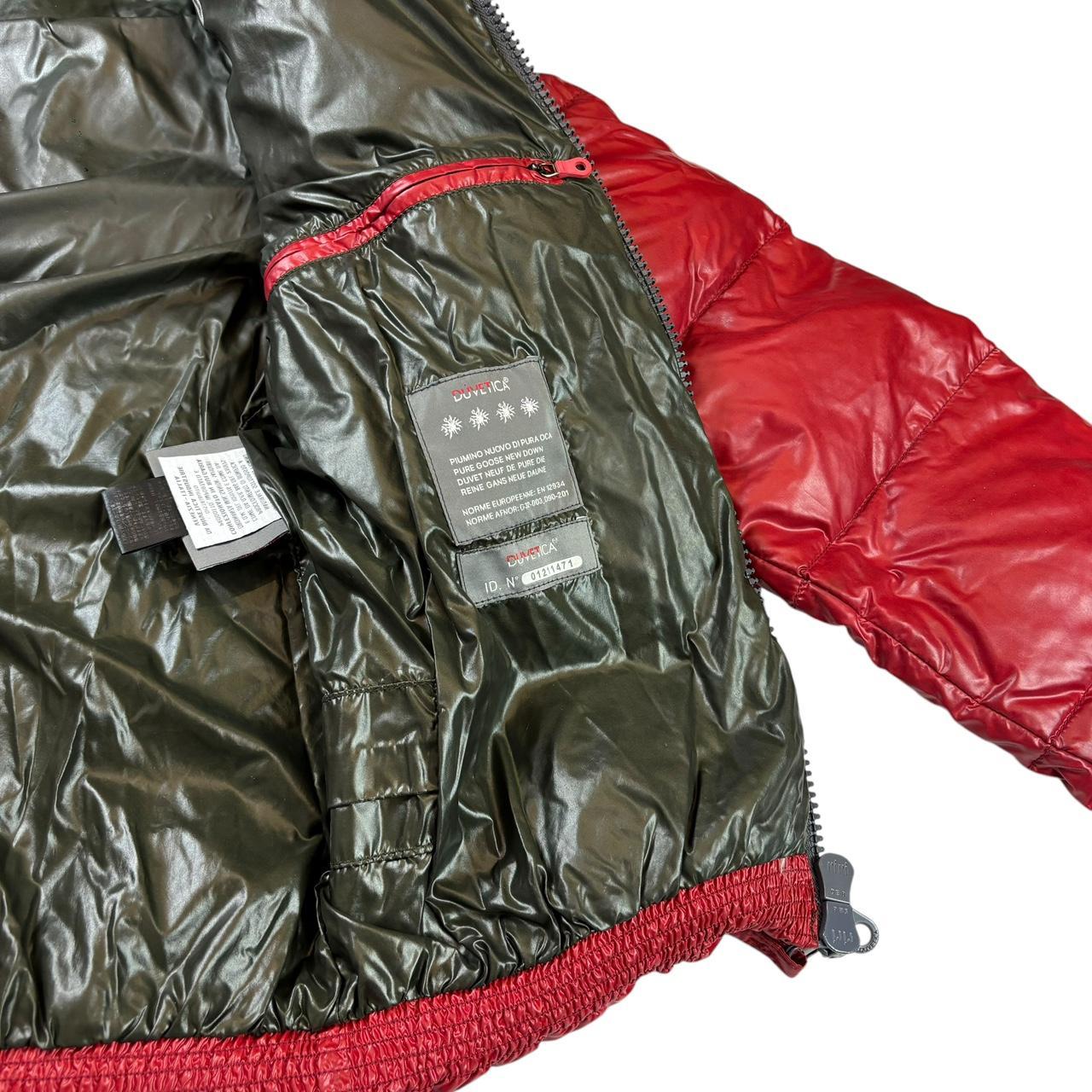 Duvetica red full zip down puffer jacket (S)