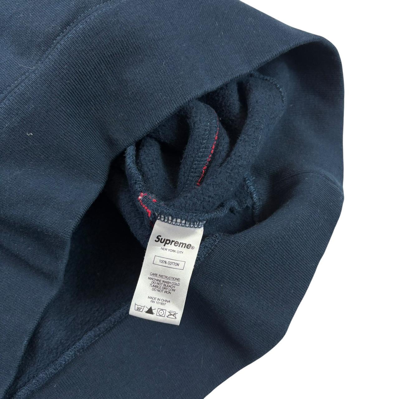 Supreme navy piping pullover hoodie (M)