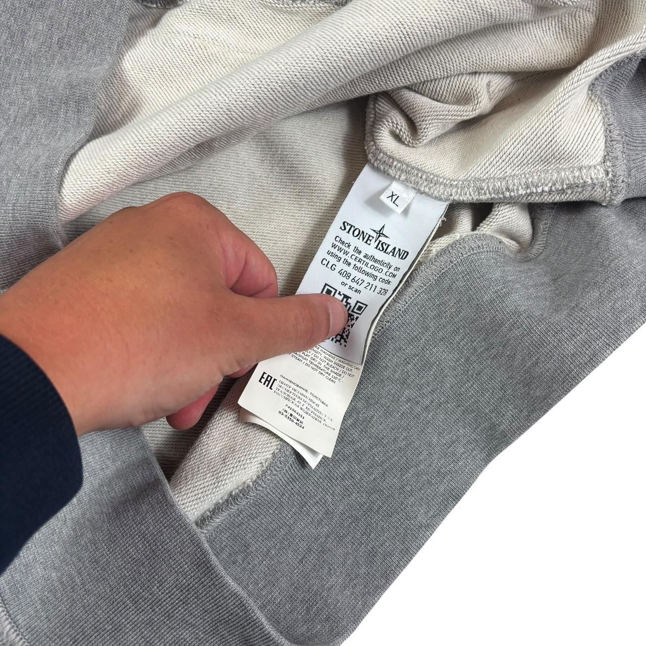 Stone island grey pullover hoodie (XL)