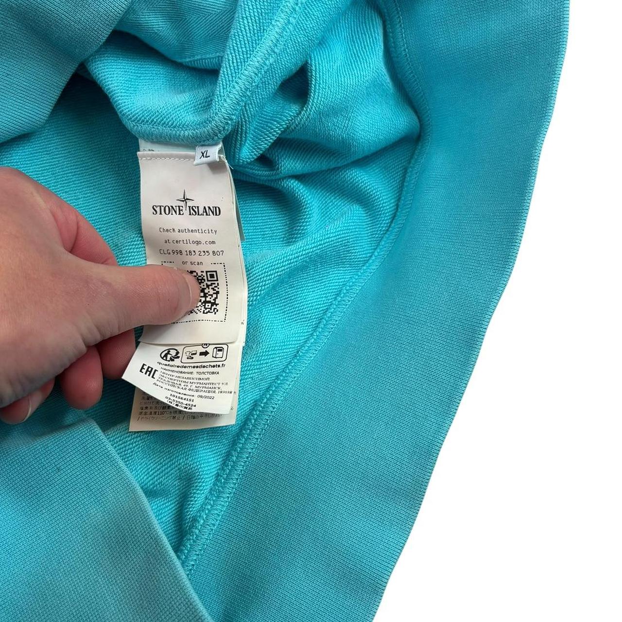 Stone island blue thick pullover hoodie (XL)