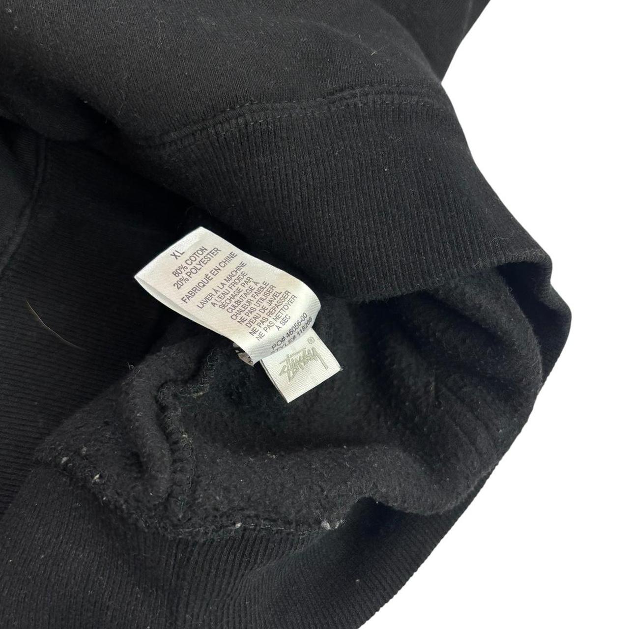 Stussy embroidered logo black pullover hoodie (XL)
