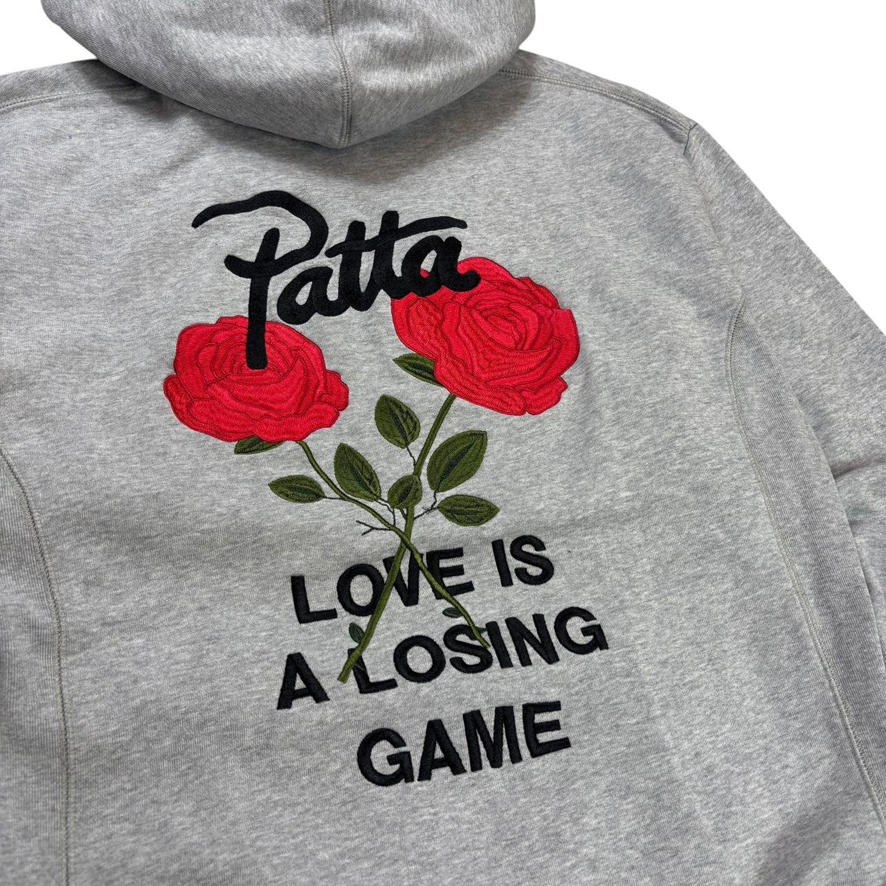 Patta grey embroidered graphic pullover hoodie (M)